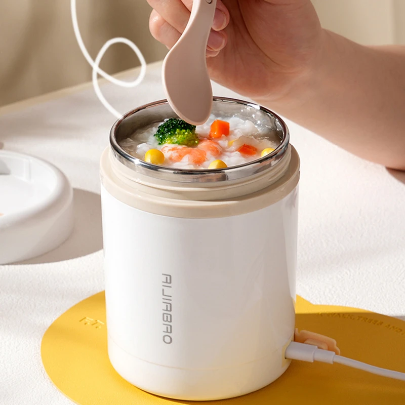 Baby Food Warmer - 600ML USB ไฟฟ้าความร้อนกล่องอาหารกลางวันแบบพกพาปิคนิคนมเครื่องดื่มอาหารเครื่องทําความร้อนสแตนเลสอุ่นอาหารคอนเทนเนอร์ 5V 12V 24V