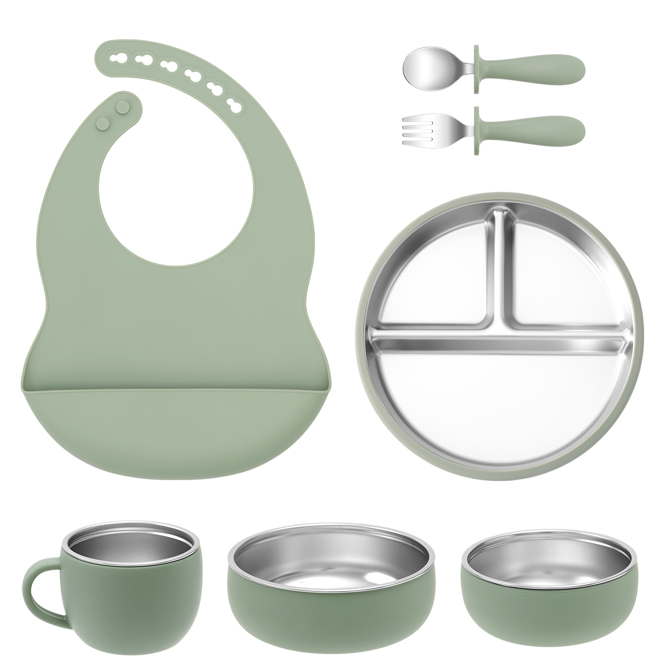 7PCS สแตนเลสสตีลที่ถอดออกได้จา - Baby Food Menu บทวิจารณ์และราคา