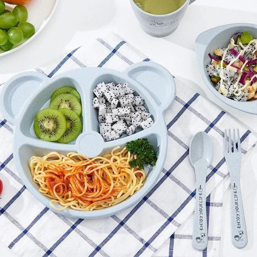 ชามเด็กช้อนส้อมชุดให้อาหารบนโต - Baby Food Menu บทวิจารณ์และราคา