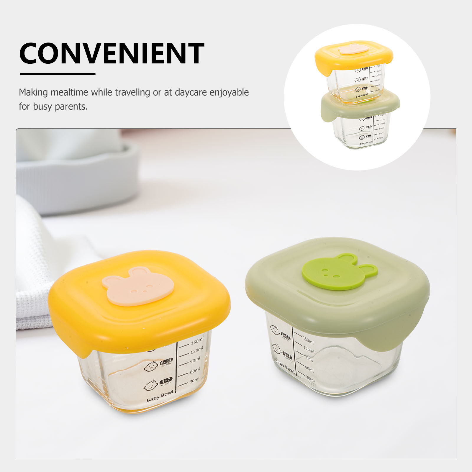 2 ชิ้น กล่องเก็บอาหารเด็ก ป้อง - Baby Food Jars With Lids บทวิจารณ์และราคา